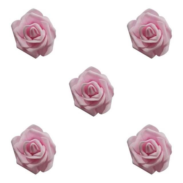 Flores artificiales Injueey 50 piezas rosas realistas Rosa claro
