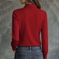 thumbnail image 4 of biudgviw Womens Dress Shirts Formal Fit Long Sleeve Tunic Tops Casual Button Down Collared Satin Blouse for Work Office, 4 of 7