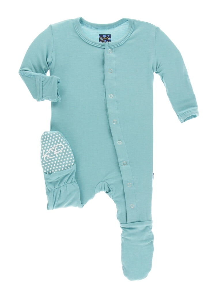 KicKee Pants KicKee Pants Baby Boys Footie with Snaps Glacier