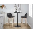 thumbnail image 3 of Toriano Contemporary Fixed-Height Barstool in White Washed Wood and Charcoal Fabric with Round Black Metal Footrest by LumiSource - Set of 2, 3 of 4