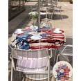 thumbnail image 5 of Fsddascl 4th of July Outdoor Tablecloth - 60 Inch Round Dining Table Cover, Red Blue Floral Independence Day Rustic Waterproof Outdoor Table Cloth with Umbrella Hole & Zipper for Picnic/Patio/Party, 5 of 7