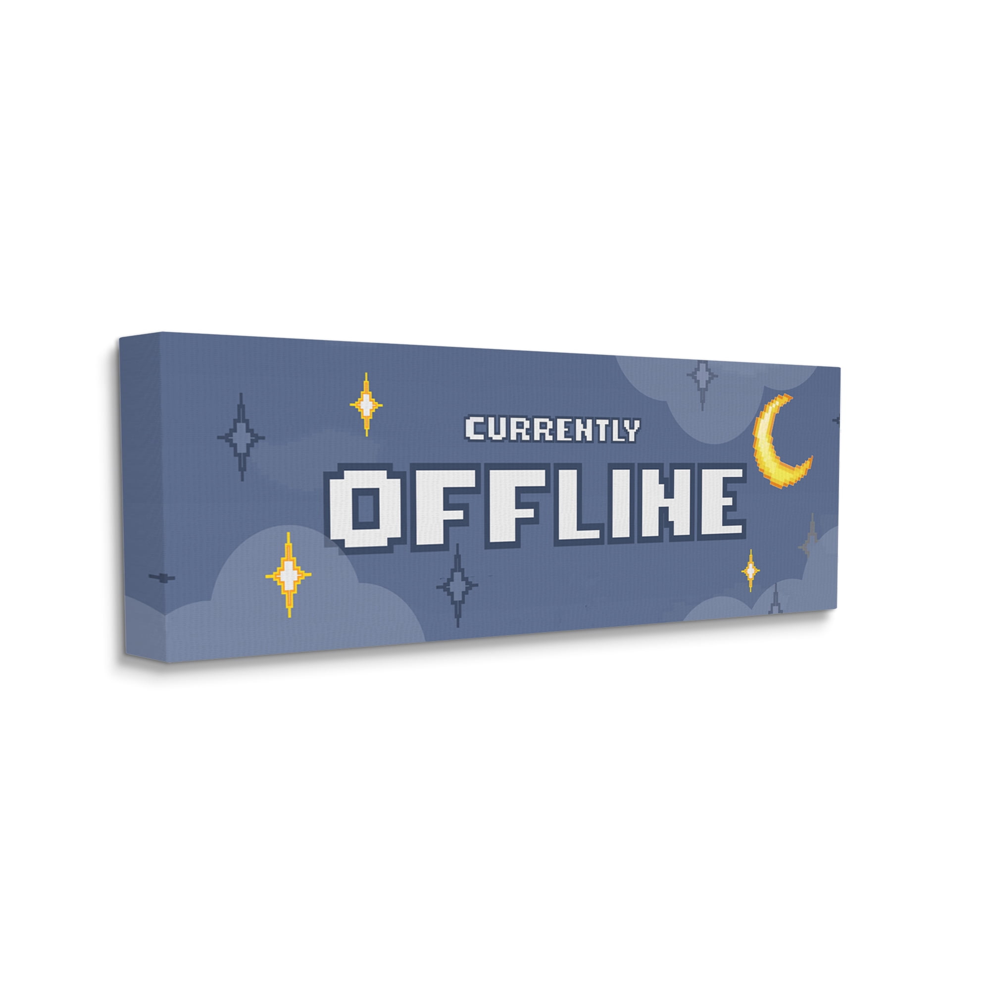 Stupell Industries Currently Offline Gamer Nature Painting Gallery Wrapped Canvas Print Wall Art, 40 x 17
