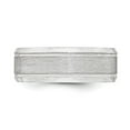 thumbnail image 4 of Auriga Fine Jewelry 925 Sterling Silver 8mm Brushed Wedding Band Ring Size 10.5 for Men, 4 of 6