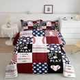 thumbnail image 2 of Feelyou Baseball Lover Kids Full Size Comforter Sets, Modern Sports Game Bedding Comforter Set, Cartoon Stars Patchwork Reversible Bedding Sets, Luxury Bedroom Decor, 3 Pieces, 2 of 8