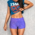 thumbnail image 3 of Yiaed Purple Glitter Print Women's Athletic Shorts Running Shorts Sporty Short High Waisted Elastic Workout Shorts for Yoga Gym Running & Sports -XX-Large, 3 of 8