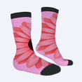 thumbnail image 2 of Vibrant Flower Pattern Socks - 2 Pairs of Unisex Trendy Socks with Pink & Red Floral Design on Black Background - Four Seasons Universal, 2 of 5