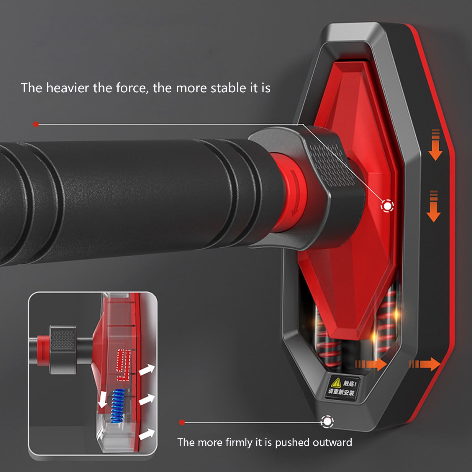 Adjustable 65-100cm Locking Mechanism Pull up Rod for Doorway Pull Up Rod Strengths Training Chin Up Rod without Screws