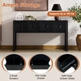 thumbnail image 2 of Aukfa 55" Geometric Carved Console Table with 3 Drawers, Fluted Leg Entryway Table, Modern Sofa Accent Table for Living Room/Hallway,Parchment, 2 of 8