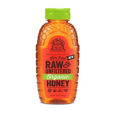 Nature Nateâ??s 100% Pure Raw & Unfiltered Organic Honey; Product of Brazil and Uruguay; Packaged in 16-oz. Squeeze Bottle; Enjoy Honeyâ??s Balanced Flavor and Wholesome Benefits, Just as Nature