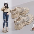 thumbnail image 3 of Zapatos casuales for mujer moda de estilo coreano, zapatos deportivas, caqui, 3 of 7