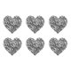 thumbnail image 1 of Uxcell 6 Pcs Parches de Hierro en Forma de Corazón 2.5cm Parches para Coser para Manualidades de DIY Reparación de Ropa Zapatos Decoración de Bolsas Gorras, Blanco Plateado, 1 of 7
