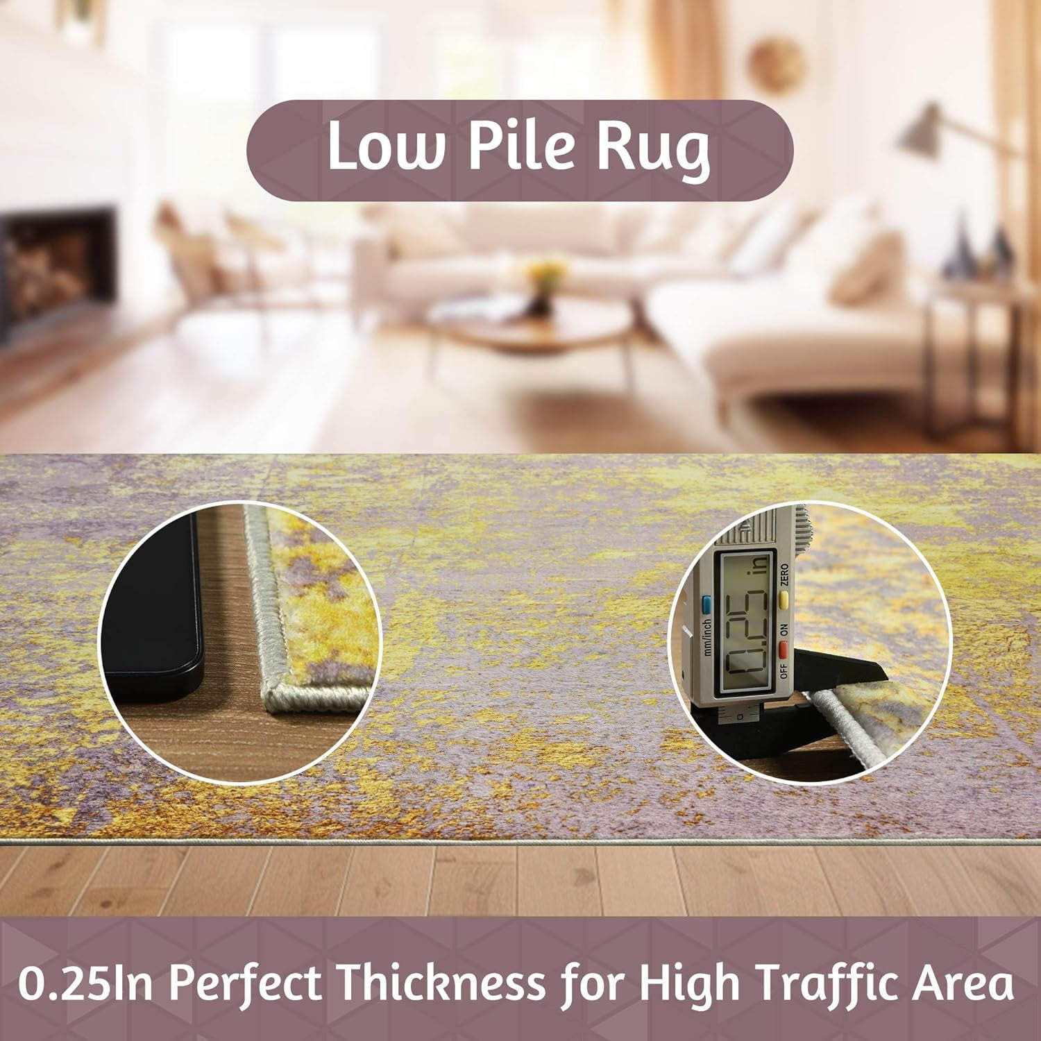 Lochas Abstract Area Rug Soft Modern Rugs for Living Room Bedroom Home Decor Indoor Carpet,4'x6',Pink/Gold