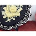 thumbnail image 3 of Vintage Inspired Antique Reproduct Rose Pink Crystal Flower Cameo Pin Brooch, Black, 3 of 7