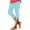 Blue, variant on JIUKE Womens Capri Leggings High Waist Yoga Capris Side Split Slim Fitted Summer Beach Cropped Tights Homewear