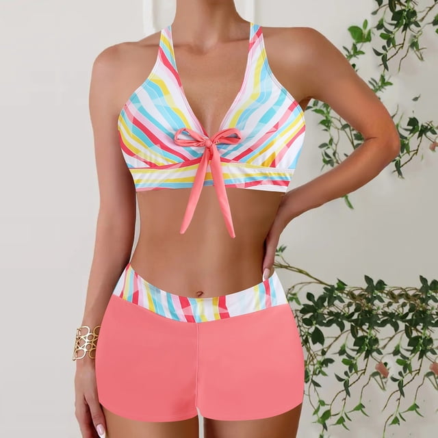 Traje de baño para mujer Traje de baño dividido con estampado grande para mujer Falda de bikini Traje de baño dividido Trajes de baño para mujer