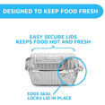 thumbnail image 3 of 100X Disposable Takeaway Pan with Transparent Lid, Rectangular Aluminum Foil Tray, Tightly Sealed, 410ml Capacity, 3 of 6