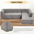 thumbnail image 6 of 110'' Modular Sectional Sofa Legless Design Couch with Chaise, Chenille Fabric L-Shaped Upholstered Sofa Couches, Modern Free Combination Living Room Sofa Sets, Light Gray, 6 of 7