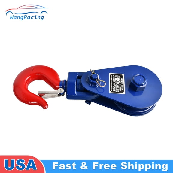 8 Ton Snatch Block 6" Sheave 3/4" Wire Rope   Swivel Hook For Wrecker Roll Back