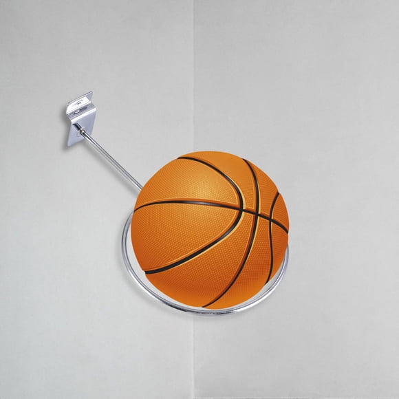 Soporte Cola Estante De Exhibición De Soporte De Bola Montado En La Pared Para Baloncesto De Béisbol Plata