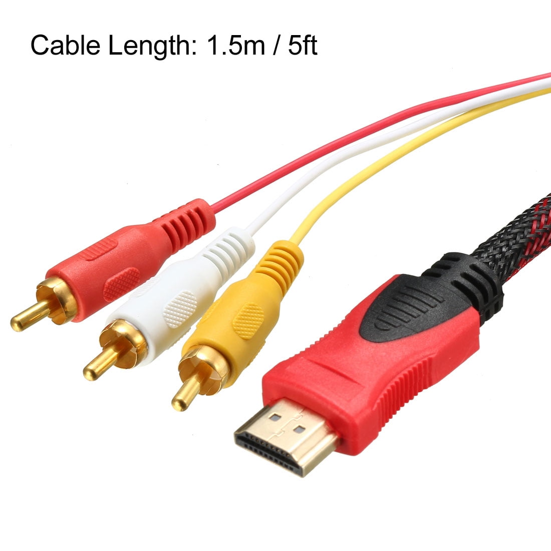 HDMI to 3 RCA Cable Male to Audio Video AV Adapter Transmitter for HDTV