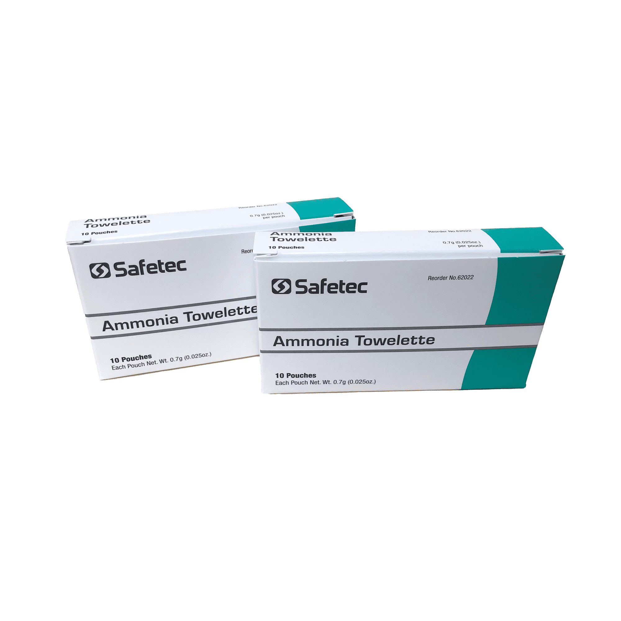 Safetec Ammonia Inhalants Pouches First Aid, 10 Per Box, 2 Pack (20 Wipes)