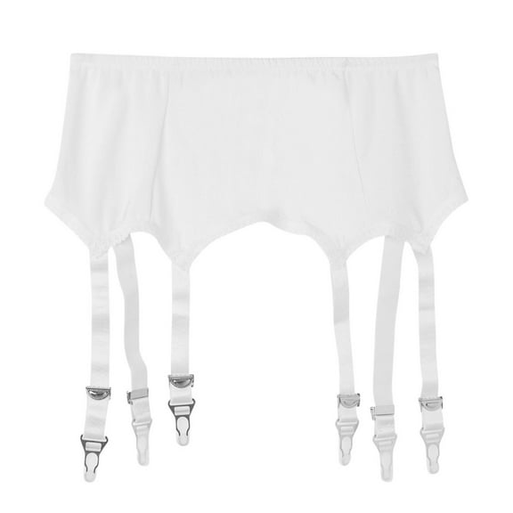 Vinsonshop Women Lace Garter Belt Suspender Belts for Thigh High Stockings White