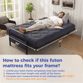 thumbnail image 4 of Jamdok 6" Full Size Memory Foam Futon Mattress Replacement (Frame Not Included),Futons Sofa Couch Bed with Thickened Pillowtop Cover, Floor Mattress with Two Types of Firmness, Dark Grey, 4 of 7