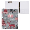 thumbnail image 3 of WOBOGO Red and White Christmas Tree Patterns File Folders Extra Large Capacity to Hold 200 Sheets of Documents Hard Shell Ring Binder for School Home Office, 3 of 10