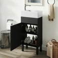 thumbnail image 2 of Uforic 16" Bathroom Vanity with Top Sink, Modern Free Standing Small Bathroom Storage Cabinet with Soft Close Door, Black, 2 of 9