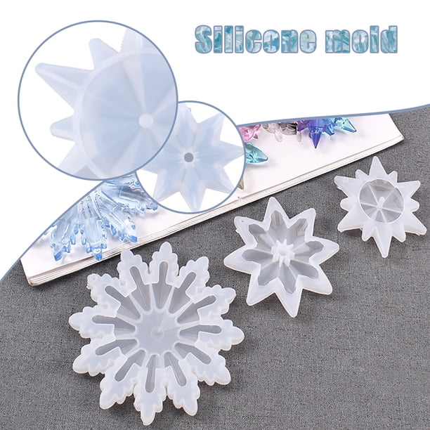 XWSHYW Moldes para Hornear Joyería Colgante de Copo de Nieve Transparente con Gota de Cristal Diy