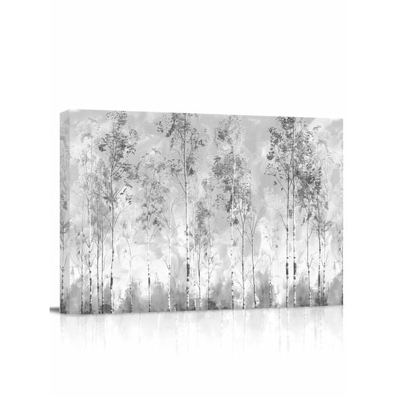 Contemporary Grey Tree Wall Art for Living Room,Canvas Picture Wall Decor for Bathroom Bedroom,Abstract Art Oil Paiting Painting Artwork for Office Kitchen Hallway Dining Room Home Decor 24"x32"