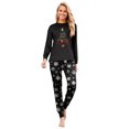 thumbnail image 4 of Family Pajamas Matching Sets - 2 piece Black Christmas Tree Print Long Sleeve Top and Pants Loungewear, Merry Christmas Festivel Theme Gifts for Whole Family for 2XL Pjs, 4 of 5