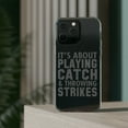 thumbnail image 3 of DistinctInk Clear Hybrid Case for Apple iPhone 14 Pro Max (6.7" Screen) - It's About Playing Catch & Throwing Strikes - Shockproof Protection, 3 of 9