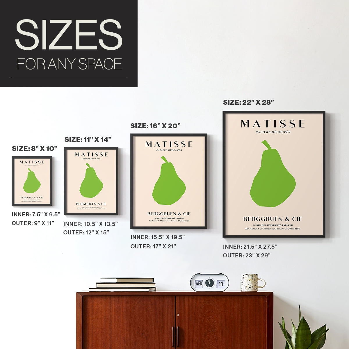 Matisse CLXXII Framed Print in Black Solid Wood 16 x 20 Framed Print