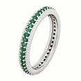 thumbnail image 3 of Created Emerald Sterling Silver Polished Eternity Ring, 3 of 7