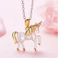 thumbnail image 2 of Small Unicorn Necklace Light Sparkle White Goldplated Anti-Tarnish Adorable Pendant Jewelry-470-SU, 2 of 4