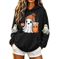 thumbnail image 2 of Ovbmpzd Hooded Womens Sweatshirts Halloween Graphic Black Oversized Hoodie Casual Long Sleeve Tops,XL, 2 of 5