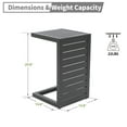 thumbnail image 4 of Outdoor End Table Aluminum C-Shaped Side Table Weather Resistant Patio Side Tables,Grey, 4 of 5