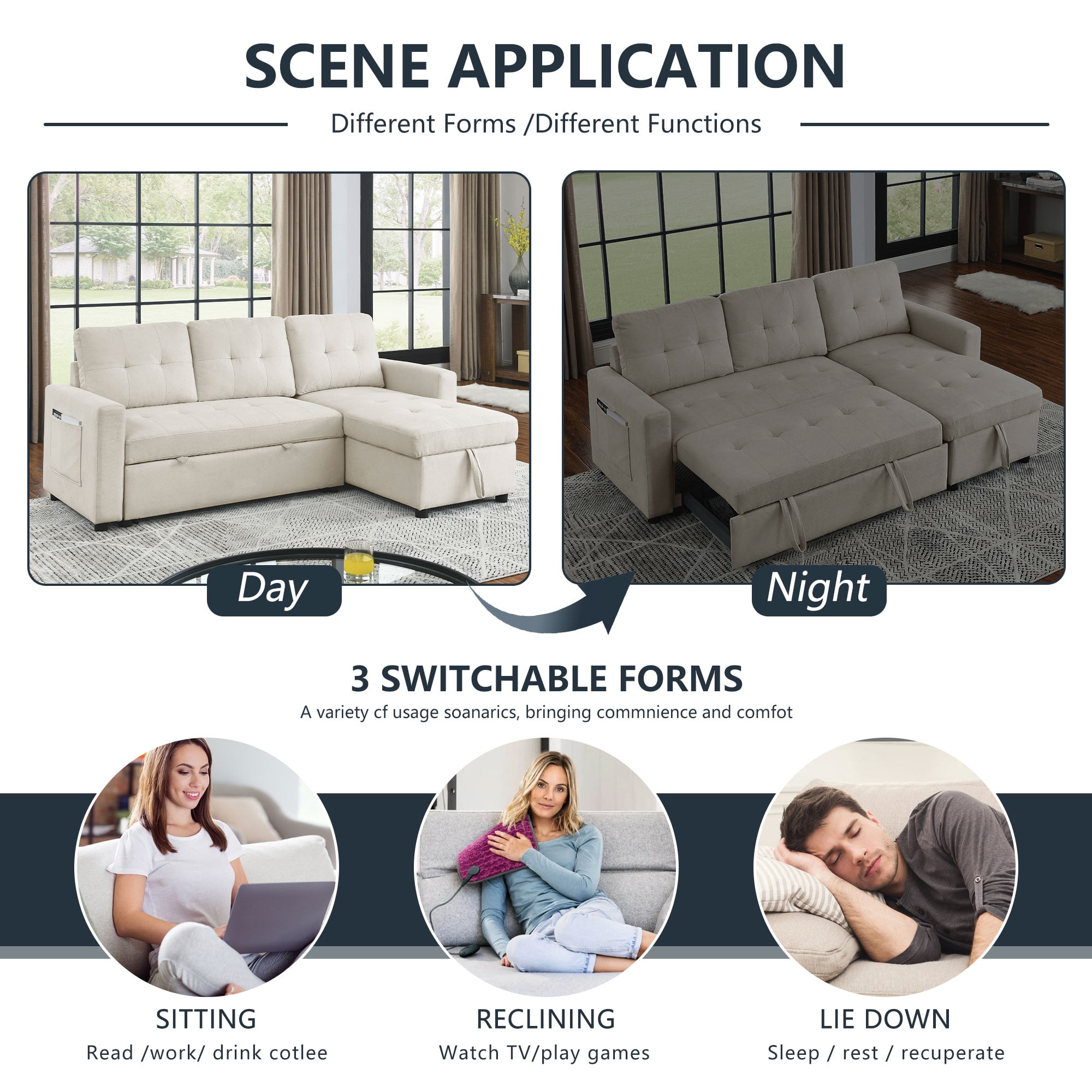 Sylvette 78.5 reversible sectional with ottoman deals