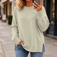 thumbnail image 6 of Womens Oversized Crewneck Sweatshirt | Soft Fleece Lined Long Sleeve Pullover, Loose Casual Fit, Workout Lounge Wear Daily Airport Outfits, 2026 Fall Winter Fashion Khaki S, 6 of 9