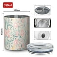 thumbnail image 4 of 12oz Coffee Tumblers Pink Floral Pattern Stainless Steel Vacuum Insulated Travel Tumbler Coffee Cups Mug with Lid and Straw with Cleaning Brush for Cold & Hot Drinks, 4 of 5