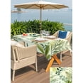 thumbnail image 4 of Outdoor Tablecloth with Umbrella Hole and Zipper, Green Blue Leaves Rectangle Table Cloth 52x70 Inch Waterproof Tablecloth, Summer Botanical Farmhouse Watercolor Leaf Picnic Table Cover for Patio, 4 of 7