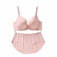 thumbnail image 3 of SROBPTY Womens Plus Size Bras Solid Solid Thin Underwire Push Up Set with Panty Cup C Brassiere for Daily Wear, 3 of 5