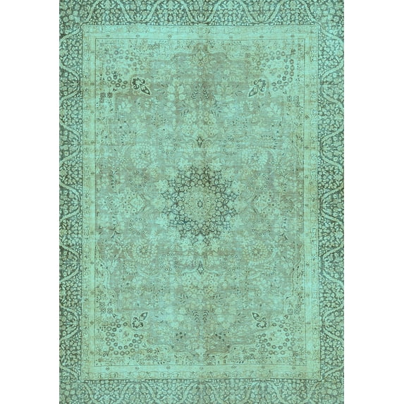 Ahgly Company Indoor Rectangle Oriental Light Blue Modern Area Rugs, 4' x 6'