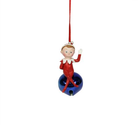 Roman Roman 3" Elf on The Shelf Waving Boy Blue Jingle Buddies Christmas Ornament