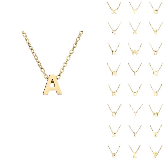 Initial Necklaces for Women Men A-Z Gold Pendant Necklace Personalized Name Charm Necklace Fashion Jewelry Accessories Gift