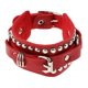 thumbnail image 2 of Pulsera Steampunk de cuero estilo gótico punk para hombre y mujer, con remaches de rock y tachas. rojo, 2 of 9
