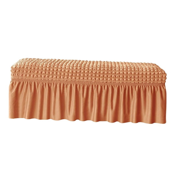 Funda para banco de comedor, lavable, a prueba de polvo, larga, para silla, protector de asiento de banco Naranja