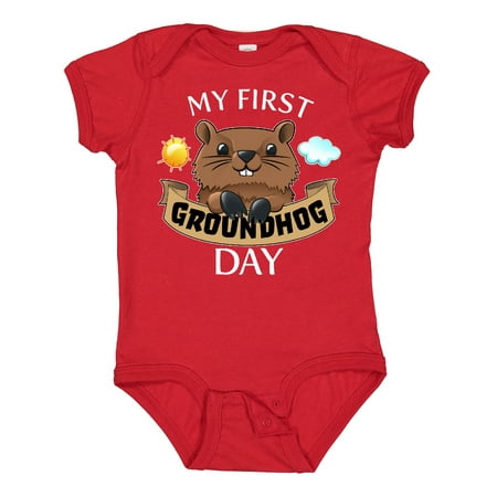 

Inktastic My First Groundhog Day- Cute Gift Baby Boy or Baby Girl Bodysuit