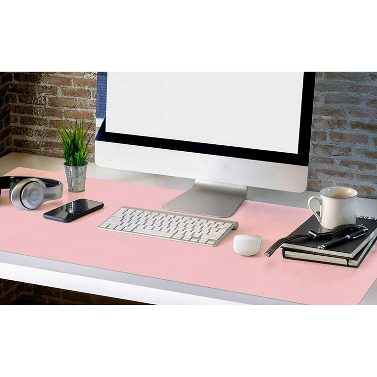 Leather Desk Mat Pink Solid Color Mousepad Non-Slip Waterproof Deskmat Home  Office Computer Laptop Mouse Pad xxl Kawaii Cute Rug(Dz 300X600mm) 